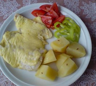 Rybí file zapečené se sýrem a vejci