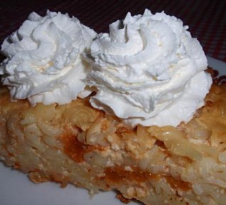 Zapečené těstoviny s pudinkem