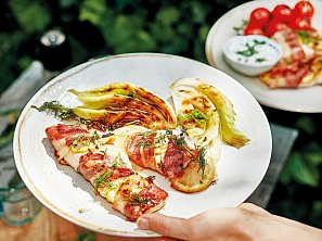 Grilovaný losos ve slanině