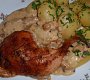 Hříbkové kuře (králík) v sýrovém výpeku