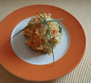 Šťouchané brambůrky s cuketou a mrkví