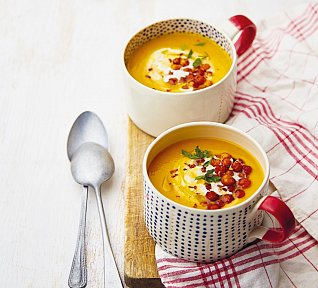 Batátový krém s kokosovým mlékem a cizrnou