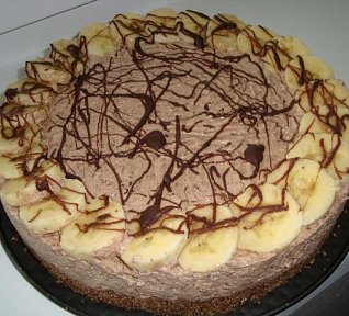 Tvarohový dort s banány