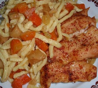 Špecle s kořenovou zeleninou