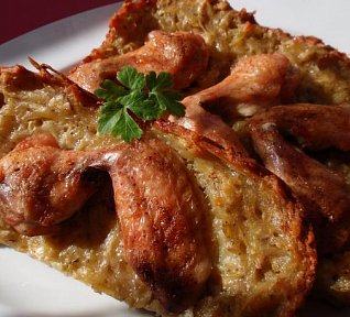 Kuře pečené na bramboráku