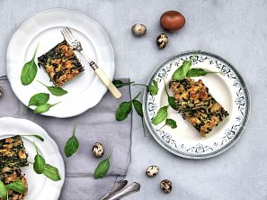 Špenátová velikonoční nádivka bez masa Špenátová velikonoční nádivka bez masa