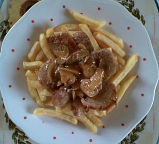 Vepřová panenka se žampiony-minutka