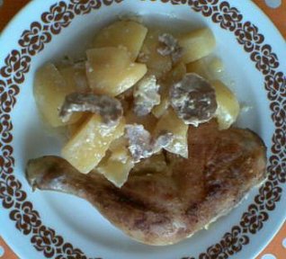 Pečená kuřecí stehýnka na šlehačce