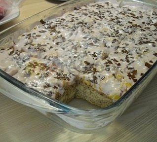 Rychlý koláč s broskvemi a tvarohem