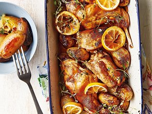 Pečený králík s citronem a bylinkami