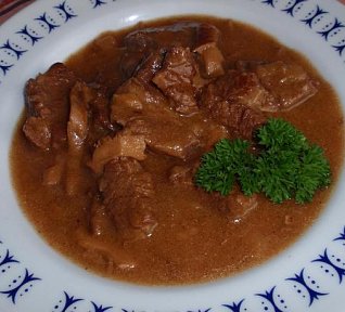 (nejen) Hovězí s hlívou na hořčici