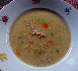 Zapražená kuřecí polévka