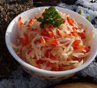 Zelný medový salát s paprikou