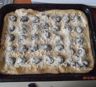 Tvarohový švestkový koláč