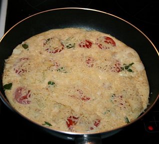 Vaječná omeleta se zeleninou