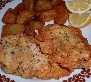 Citronovo-tymiánové řízky ve sněhovém kabátku