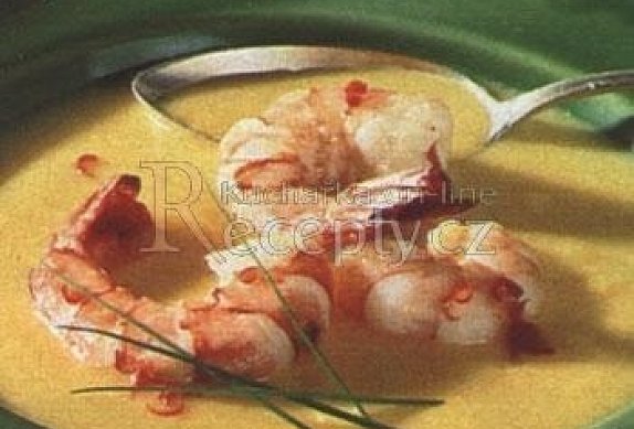 Dýňová polévka s krevetami