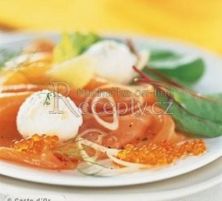 Lososový salát s citrónovým sorbetem