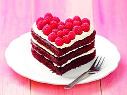 Dort Red Velvet ve tvaru srdce