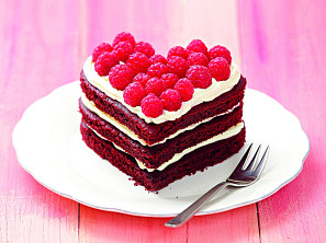 Dort Red Velvet ve tvaru srdce