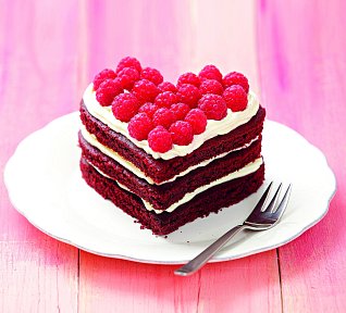 Dort Red Velvet ve tvaru srdce