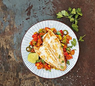 Platýs se zeleninou