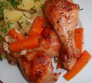 Kuře na bylinkové mrkvi