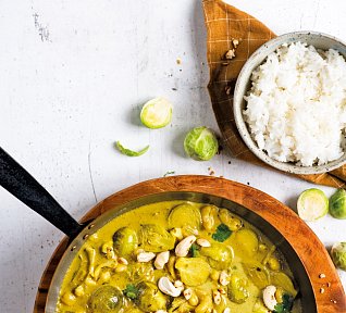 Růžičková kapusta v kokosové omáčce