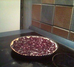 Americký koláč s třešněmi a pudingem Americký koláč s třešněmi a pudingem