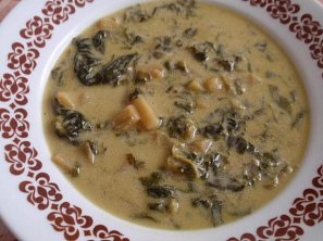 Bramborovo-špenátová polévka Bramborovo-špenátová polévka