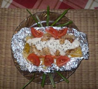 Kuře s chřestem v alobalu Institutu Kompliment