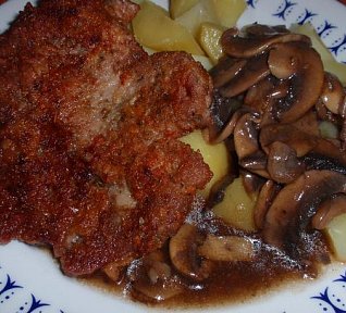 Jednoduché staročeské plátky se žampiony