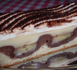 Banánové řezy s vanilkovým krémem