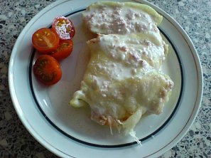 Zapečené papriky se šlehačkou Zapečené papriky se šlehačkou