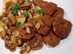 Žampionové karbanátky (sekaná) s mletým masem