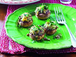 Žampionové hlavičky plněné bylinkami