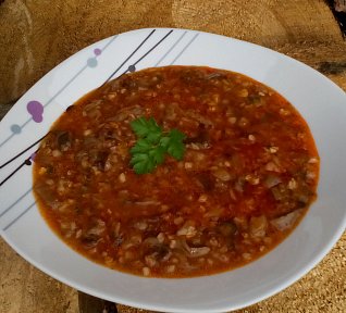 Houbová polévka s pohankou