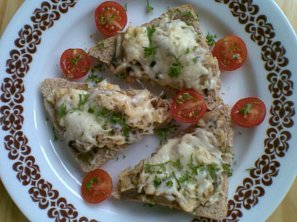 Zapečené žampionové chlebíčky