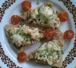 Zapečené žampionové chlebíčky