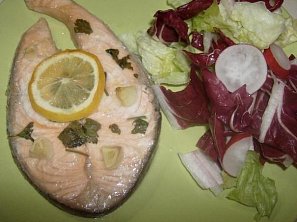 Jednoduchý pečený losos