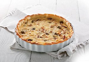 Quiche s cibulí a olivami