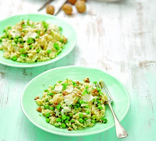 Citronové rizoto s hráškem