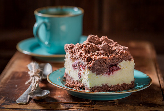 Strouhaný tvarohový koláč