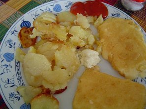 Smažený sýr s anglickou slaninou Smažený sýr s anglickou slaninou