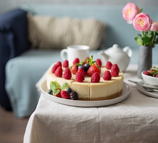 Jahodovomalinový cheesecake