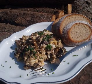 Houbová smaženice s krupičkou