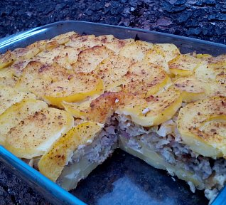 Zapékané brambory (těstoviny) s kapustovou směsí