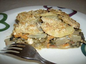 Zapečený mangold s bramborem