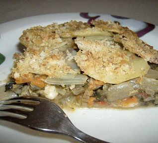 Zapečený mangold s bramborem