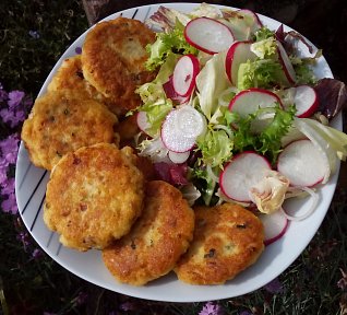 Rybí karbanátky s jarní cibulkou